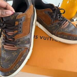 Louis Vuitton Men's Brown and Black Monogram Sneakers
